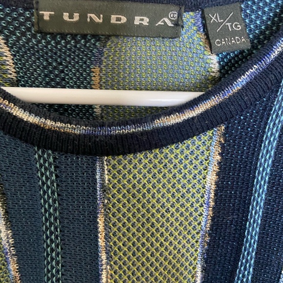 Tundra Canada Blue Green Vintage Sweater size XL - Picture 3 of 6